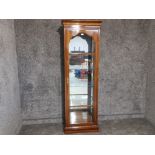A modern mahogany and glass light up display cabinet by Kling Colonial 63 x 184 x 35.5cm.