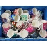 Large box of birthday mugs, mixture of ages, 30,60,70s etc