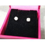 Pair of 14ct white gold diamond stud earrings