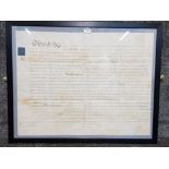 A 19th Century paper indenture dated 27.4.32 60 x 77cm.