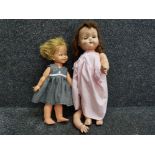 2 vintage girls dolls includes Roddy 21 plus one other from ideal toy corp