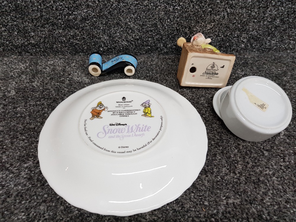 Disney items to include a snow white plate, dopey on steps, trinket and Toy Story reel. - Image 2 of 2