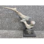 Large limited edition humpback whale statue titled Mergence, no 458/2000, Height 37cm