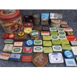 Large Quantity of vintage sweet tins also includes cigarette tins and large Panettone battistero