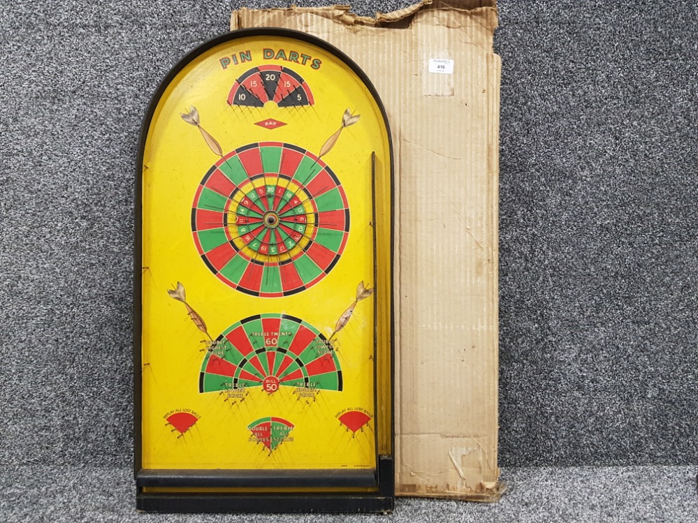 Vintage pin darts bagatelle game, with box