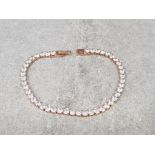 Rose gold plated cz tennis bracelet