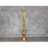 An Indian brass Shisha 124cm high.