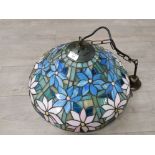 A Tiffany style ceiling light shade and fitting 50cm diameter.