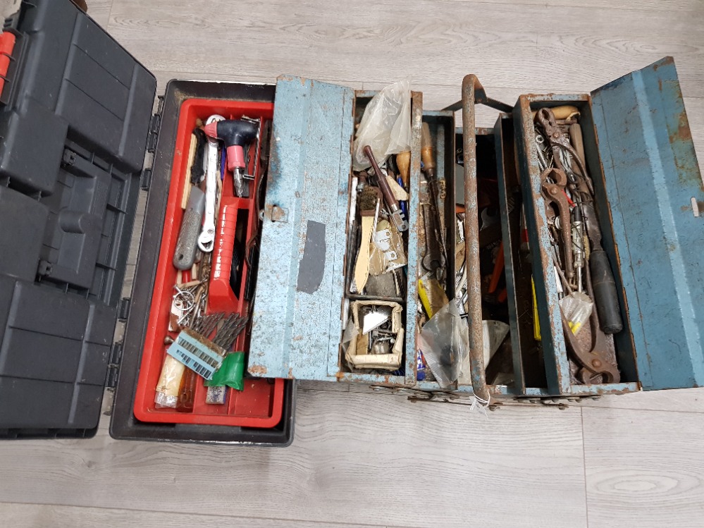 Two toolboxes with contents to include spanners etc.