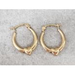 9ct yellow gold hoop earrings, 0.8g