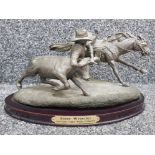American legacy rodeo collection steer wrestler sculpture, designed and sculpted by Bill Frank