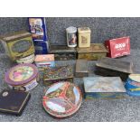 Box containing a large Quantity of vintage tins