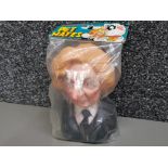 Vintage 1980s Spitting Image collectable Maggie Thatcher squeaky dog toy, still sealed in original
