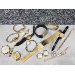 Bag containing 12 assorted ladies wristwatches including Sekonda, Accurist etc