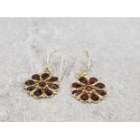 Garner flower cluster drop earrings