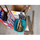 3 boxes of miscellaneous vintage hand & garden tools