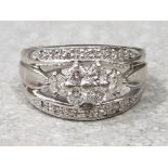 platinum & diamond ring, approximately .60cts, size K, 6.9g