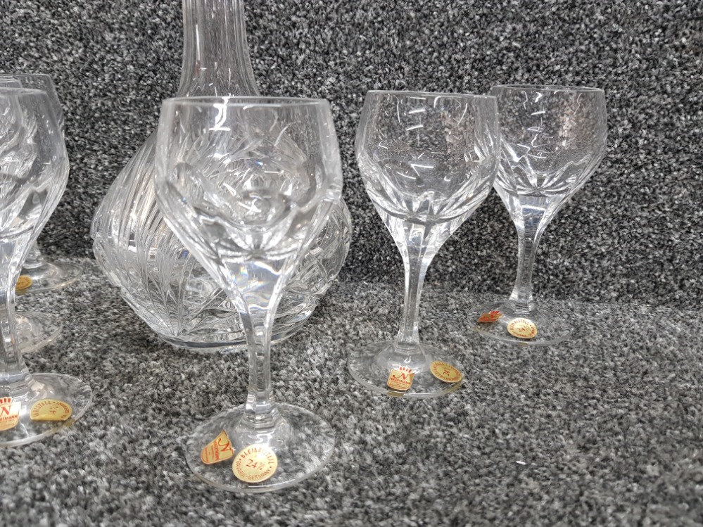 Set of 6 german Nachtmann Bleikristall drinking glasses together with a crystal glass decanter - Image 3 of 3