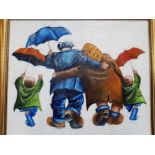 An oil painting after Alexander Millar "A Rainey Day" 33 x 38cm.