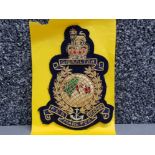 Large Royal Marines blazer badge, Gibraltar per mare per terram