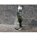 A Whitefriars studio glass vase with green swirl decoration 24cm high.