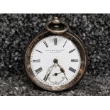 Silver John Myres & co, swiss made pocket watch (missing glass & back case)