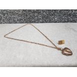 9ct gold chain and heart pendant along with Diamond gold tiepin (6.4g)