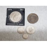 3 silver WW1 coins includes one shilling, one florin & sixpence 1915, 1917, 1918 plus a
