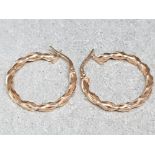 9ct yellow gold hoop earrings, 1.5g