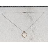 Silver heart shape locket & silver necklet