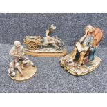 CAPODIMONTE x3 figures (1 damaged)