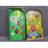 1930s Chad Valley Snookatelle game and a Poosh-M-Up 5 game streamliner bagatelle game