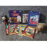 Mickey mouse by Walt Disney Productions, a lion, and The Broons.