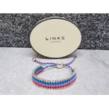 Links of London multicolored cord friendship bracelet with original box