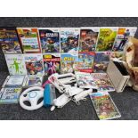 Nintendo Wii games console with controllers and 17 games also includes 3 Nintendo DS games