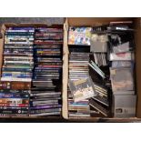 Box of DVDs includes 12 Blu-ray titles, also includes a box of mixed CDs