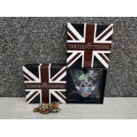 2 Butler & Wilson large crystal multi colour owl brooches both with original boxes, 1 still sealed