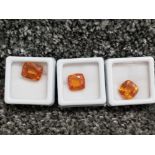 3 natural orange sapphires