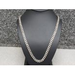 Mens silver curb chain necklace, 56.8g