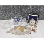 German coinage, pocket volt meter and cufflinks