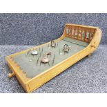Vintage wooden bagatelle game, with game ball