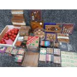 Box of vintage wooden puzzles