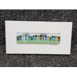 Jane Reeves contemporary fused glass hanging art piece, 24x12cm