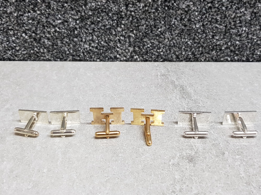 Three cufflinks in the style of Dior, Hermes and Chanel. - Image 2 of 2