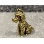 Vintage 9ct gold Poodle dog pendant/charm (11.2g)