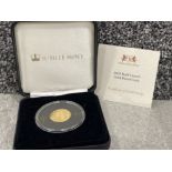 22ct gold proof QEII 2020 Tristan da Cunha 1/2 sovereign coin with box and certificate