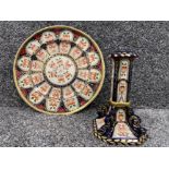 Masons ironstone limited edition wall plate and also Masons ironstone candle holder.