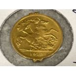 22ct gold Half-Sovereign George V 1912 (possibly ex jewellery item)