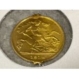 22ct gold Half-Sovereign George V 1914 (possibly ex jewellery item)