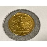 22ct gold Half-Sovereign George V 1912 (possibly ex jewellery item)